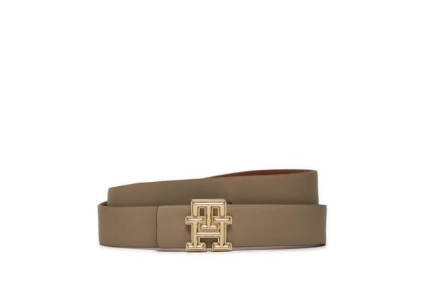 Γυναικεία Δερμάτινη TH Monogram Ζώνη Διπλής Όψεως Καφέ/Μπεζ Tommy Hilfiger AW0AW16604-0HD