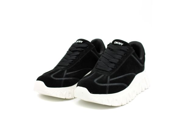 Γυναικεία Δερμάτινα Laeoni Sneakers Μαύρα DKNY K4408656-BLACK