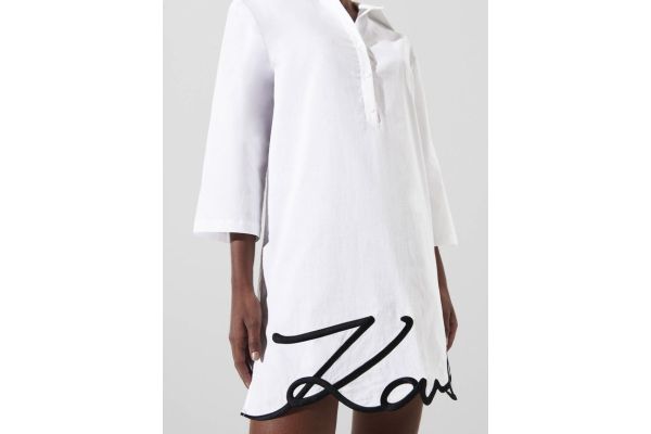 Γυναικείο DNA Signature Beach Φόρεμα Λευκό Karl Lagerfeld 240W2205-100 WHITE