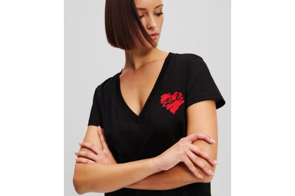 Γυναικείο Hearts T-shirt Μαύρο Karl Lagerfeld A1W17116-999 BLACK