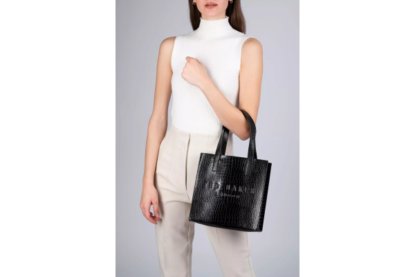 Γυναικεία Reptcon Τσάντα Κροκό Μαύρη Ted Baker 253519-BLACK