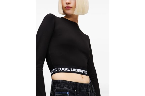 Γυναικεία Μακρυμάνικη Μπλούζα Μαύρη Karl Lagerfeld Jeans A1W17042-999 BLACK