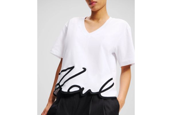 Γυναικείο Signature T-shirt Λευκό Karl Lagerfeld A2W17104-100 White