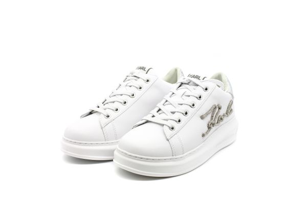 Γυναικεία Δερμάτινα Sneakers Λευκά Karl Lagerfeld KL62511G-01S WHITE