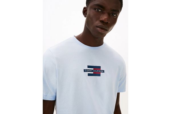 Ανδρικό Flag Box T-shirt Γαλάζιο Tommy Hilfiger MW0MW38636-C1O