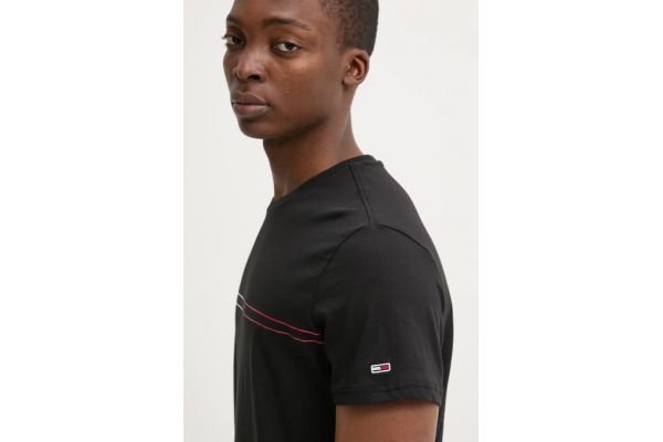 Ανδρικό T-shirt Μαύρο Tommy Jeans DM0DM20779-BDS