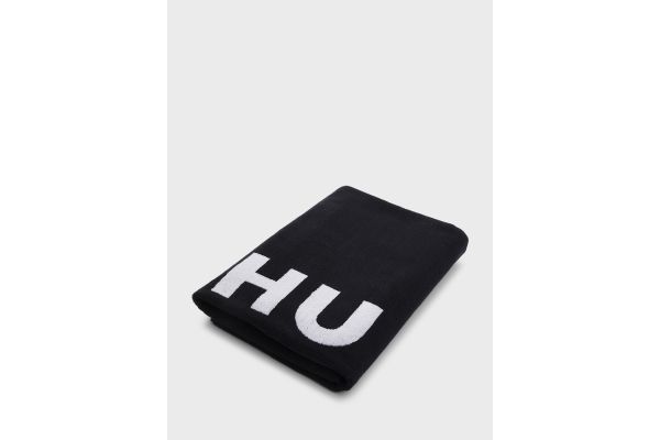 Unisex Stacked Logo Πετσέτα Θαλάσσης Μαύρη Hugo 50535803-001