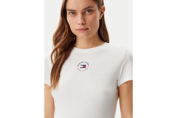 Γυναικείο Slim T-shirt Λευκό Tommy Jeans DW0DW20316-YBL